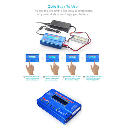 IMAX B6 Digtal LCD RC Battery Balance Charger Discharger with 15v 6A AC/DC Adaptor for RC Lipo Li-Ion Ni-MH Battery Charging