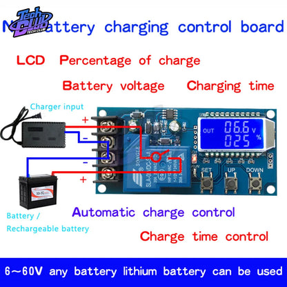 Módulo Control Carga Automática Batería Solar 12V/24V (Plomo-Ácido/Litio) con Display LCD y Protección