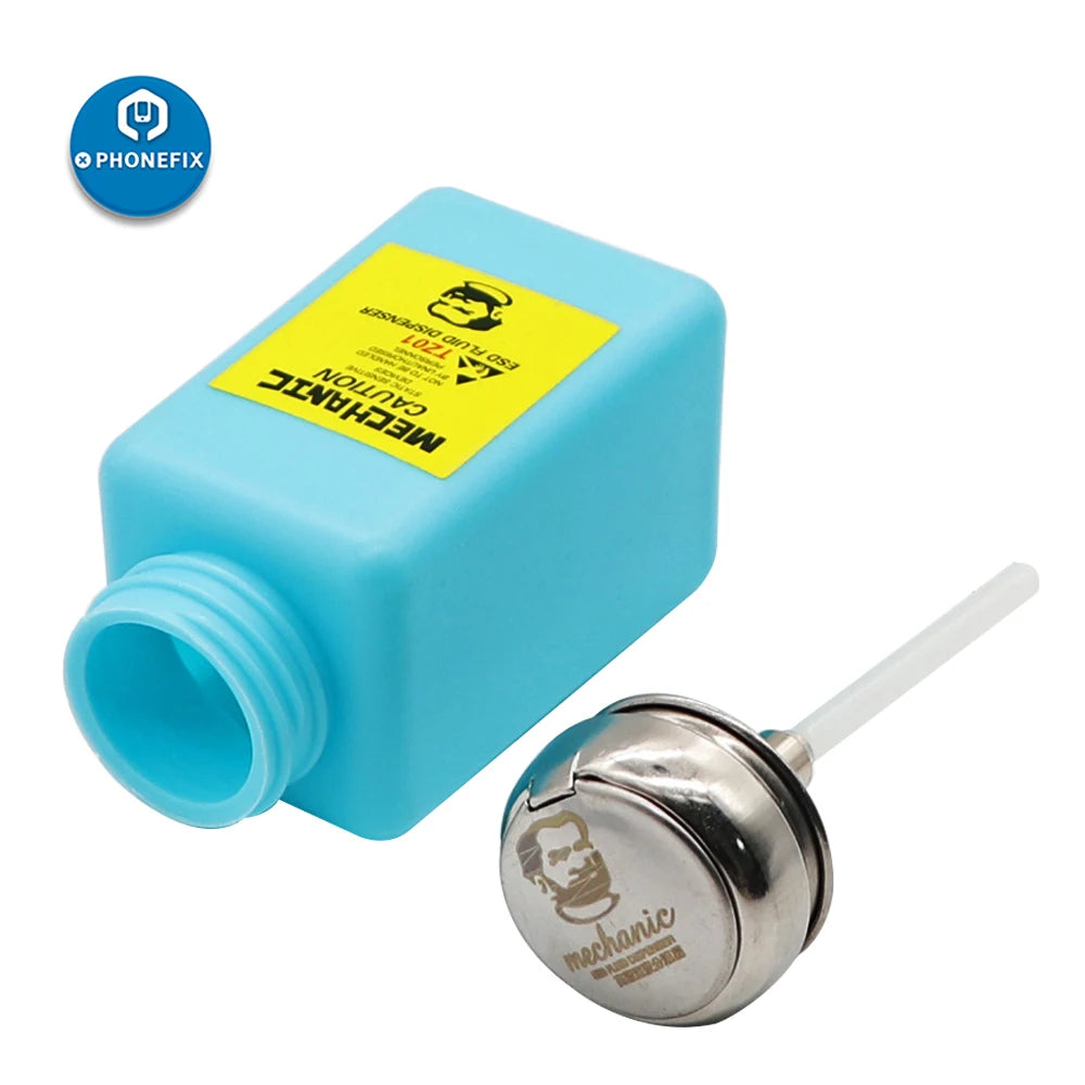 MECHANIC Alcohol Bottle 180ML Plastic Liquid Container for iPhone Repair Motherboard Cleaning ESD Fluid Dispenser Mechanic Tools