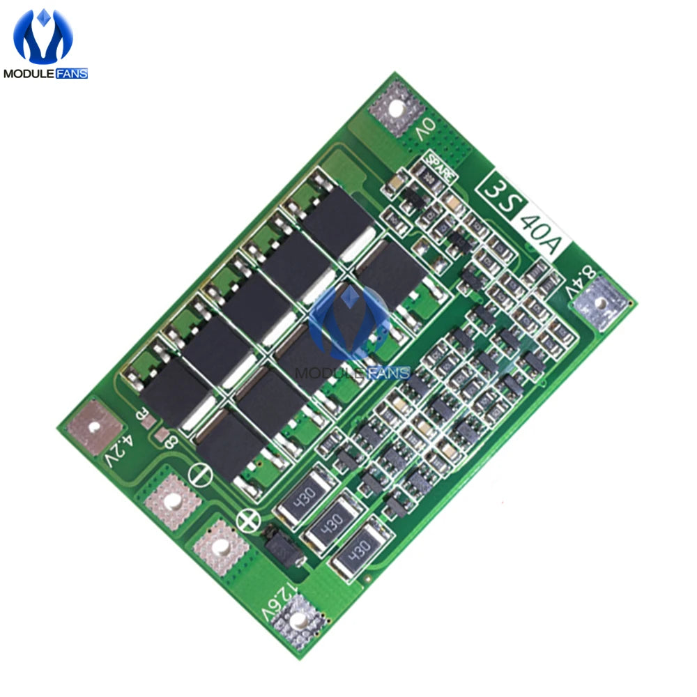 3S/4S Bms Balance 20A 30A 40A 60A 12V/24V Li-ion Lithium Battery Charger Protection Board 18650 BMS Equalizer Enhance/Balance