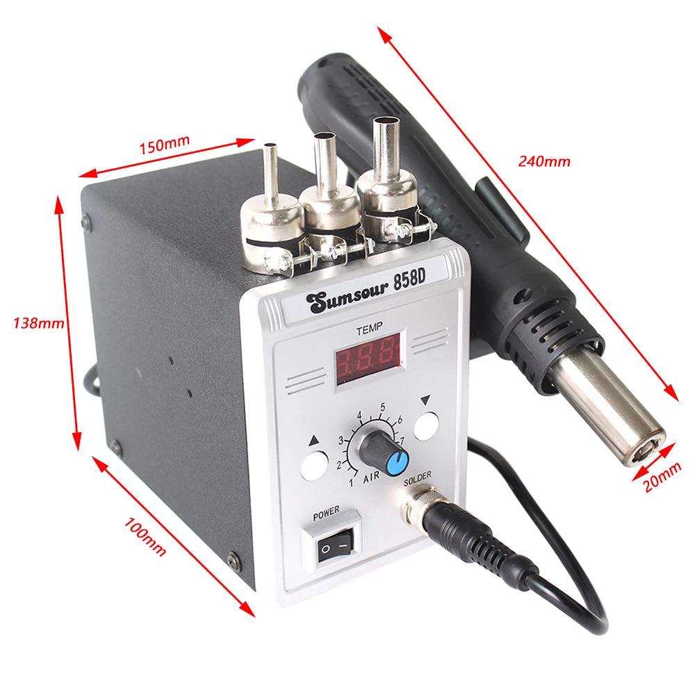Hot Air Gun 858D 700W BGA Rework Solder Station 220V / 110V For SMD SMT Heat Soldering Station Welding Repair Tools
