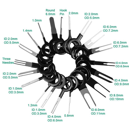 Kit Herramienta Extracción Terminales Enchufe Automotriz (Extractor Pines Conector Cable Eléctrico) para Reparación Autos