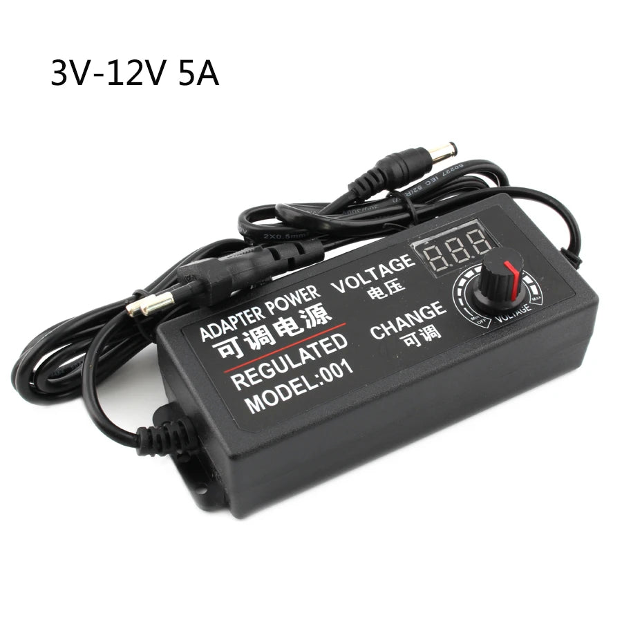 Fuente Alimentación AC a DC Ajustable (3V-24V, 3A/5A, 48W/60W/72W) Adaptador Universal 8 Pines DC