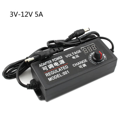 Fuente Alimentación AC a DC Ajustable (3V-24V, 3A/5A, 48W/60W/72W) Adaptador Universal 8 Pines DC