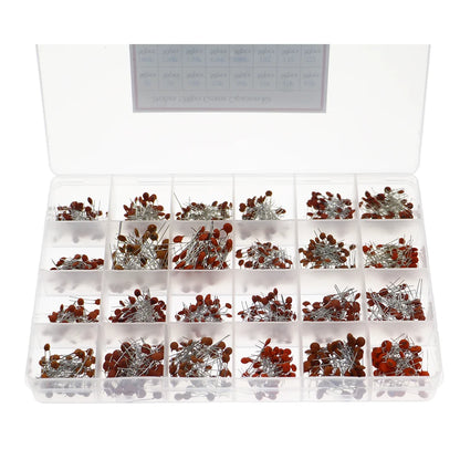 Kit Surtido Capacitor Cerámico (2pF-0.1uF, 50V, 24 Valores) Pack Electrónico