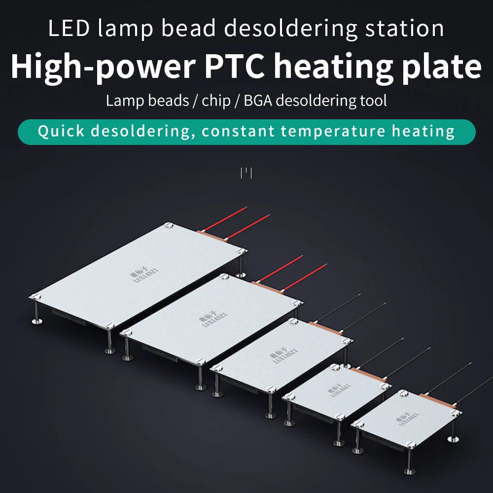 LUXIANZI Aluminum Led Remover BGA Desoldering Station PTC Fever Plate Preheating LCD Strip Chip Repair Thermostat Heating Plate