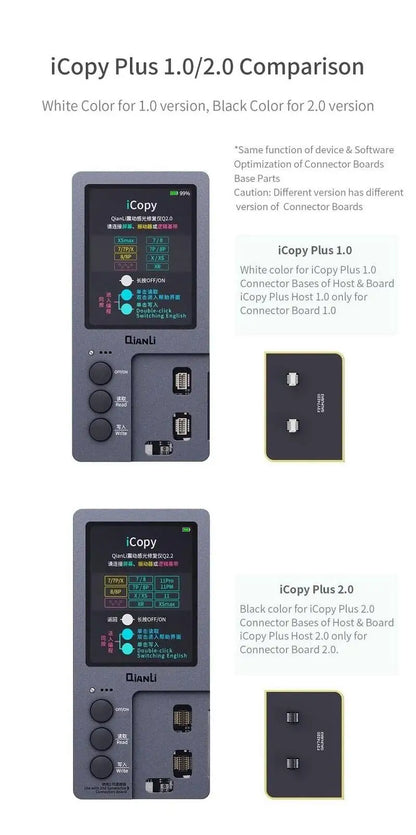 QianLi iCopy Plus 2 Generation Programmer with Battery Detection Connecting Board for LCD Vibrator Transfer EEPROM Programmer