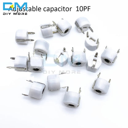 Capacitor Cerámico Variable Trimmer 6mm (3pF-120pF) Ajustable - Pack 10 Unidades (Valores Surtidos)