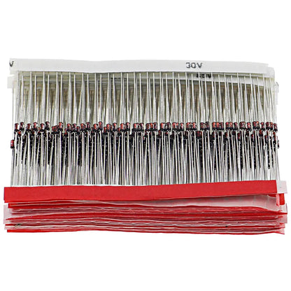 Kit Surtido Diodos Zener (0.5W / 1/2W, 2V-39V, 30 Valores x 20 Unidades) - Pack 600 Piezas