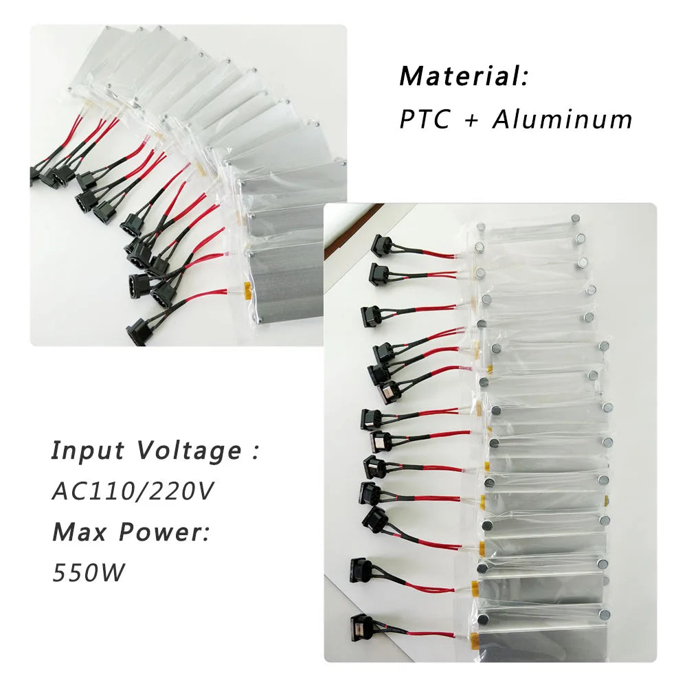 PTC Heating Plate 550W Welding Soldering Plate Aluminum Heater LED Bead Remover BGA Repair Chip Demolition 240-260℃ Thermostat