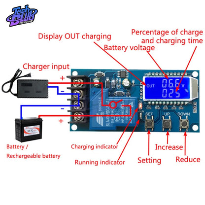 Módulo Control Carga Automática Batería Solar 12V/24V (Plomo-Ácido/Litio) con Display LCD y Protección