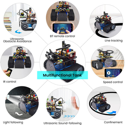 Kit Robot Tanque Inteligente Keyestudio Mini V3.0 (Actualizado) DIY STEM Programable compatible Arduino/Mixly