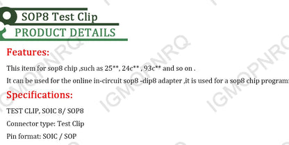 Kit Programador USB CH341A 24/25 Series EEPROM Flash BIOS + Clip Test SOIC8/SOP8 (Variante CH)
