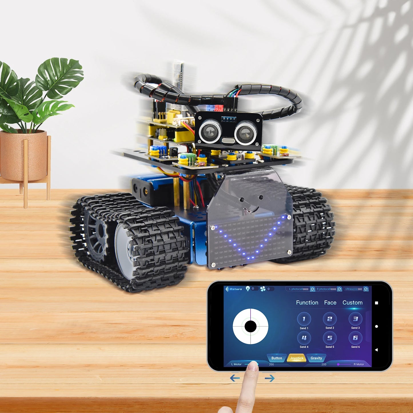 Kit Robot Tanque Inteligente Keyestudio Mini V3.0 (Actualizado) DIY STEM Programable compatible Arduino/Mixly