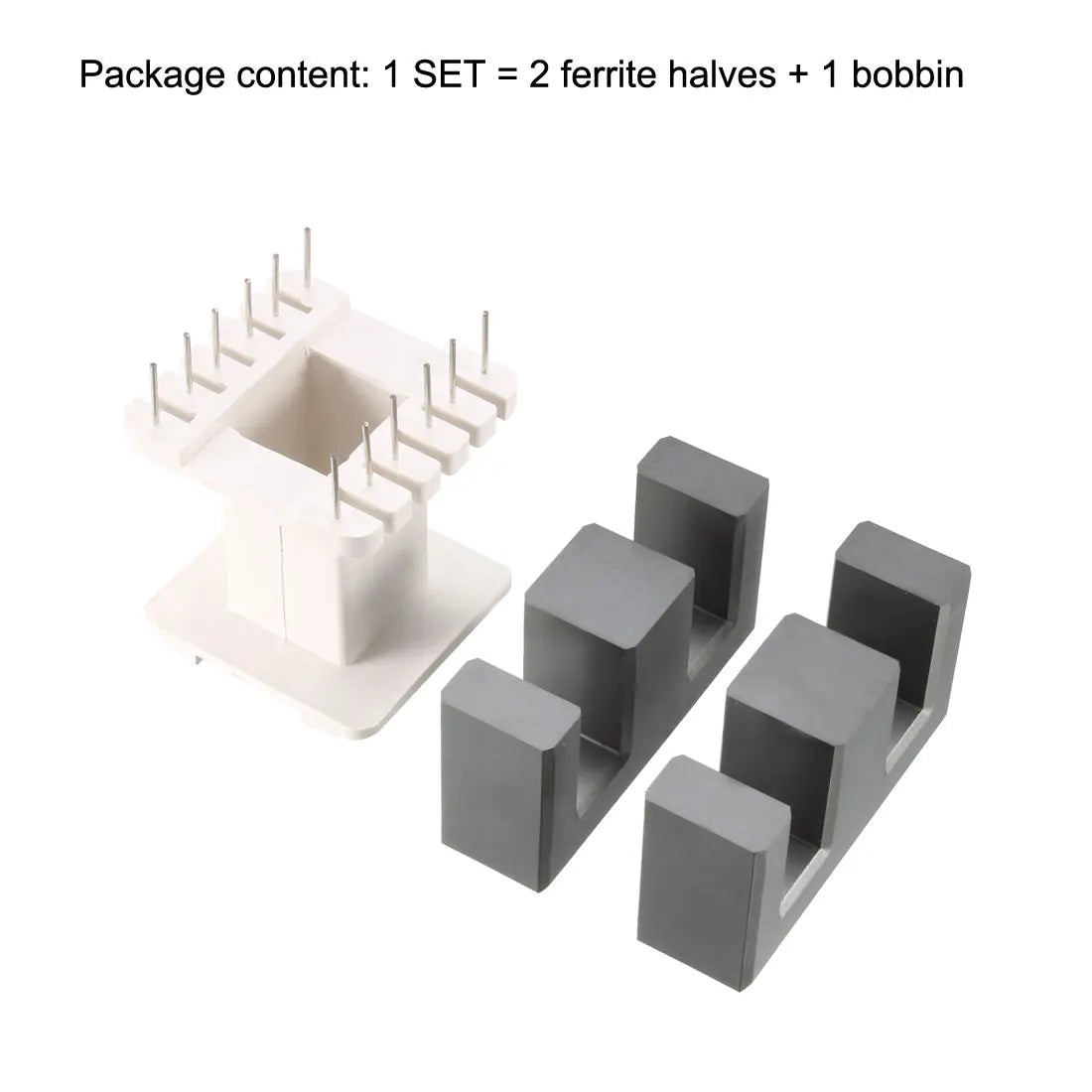 Set Núcleo Ferrita EE65A/6 PC40 con Bobina Vertical 6 Pines para Fuente Conmutada (1 Juego)
