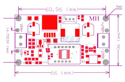 Módulo Convertidor Buck LM2596 DC-DC 3A Ajustable Step-Down con Voltímetro LED Azul
