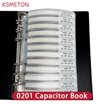 Libro Muestras Capacitores SMD (0201, 0402, 0603, 0805, 1206) Kit Surtido 1nF-10uF