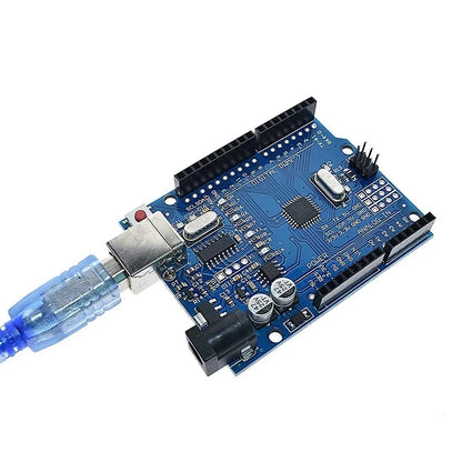 Placa Desarrollo UNO R3 (Versión Modificada, CH340G, Chip MEGA328P 16MHz) con Cable USB para Arduino