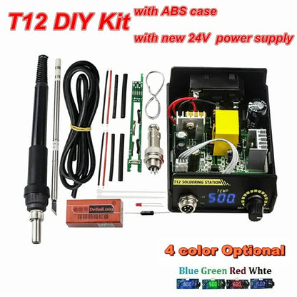 Electric Unit Digital Soldering Iron Station Temperature Controller Kits for HAKKO T12 Handle DIY kits LED vibration switch
