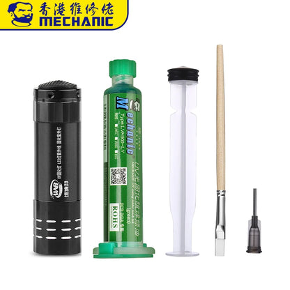 Tinta Máscara Soldadura UV Mechanic (Verde) para PCB BGA (Previene Corrosión/Arcos)
