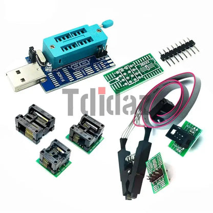 Kit Programador USB CH341A EEPROM/Flash/BIOS con Clip SOIC8, Adaptador 1.8V y ZIF Socket