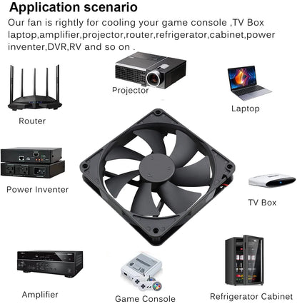 Ventilador Gdstime 140mm (5V/12V/24V, 2PIN/USB, Rodamiento Bola/Buje) para Gabinete PC/CPU Laptop (140x140x25mm)