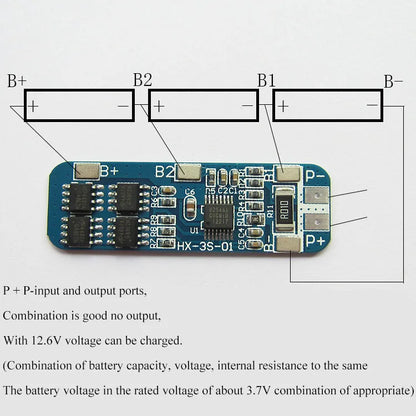 1S 2S 3S 4S 3A 10A 20A 30A Li-ion Lithium Battery 18650 Charger PCB 11.1V BMS Protection Board For Drill Motor Lipo Cell Module