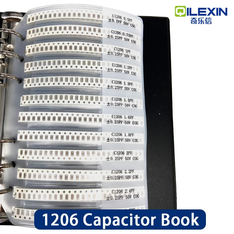 Libro Muestrario (Sample Book) Capacitores SMD - Varios Tamaños (0201 a 1206) y Valores - 80/90/92 Valores