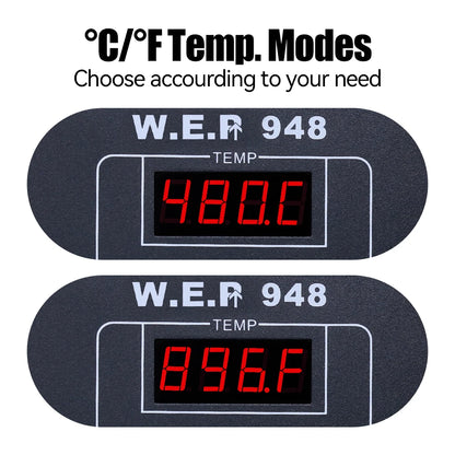WEP 948 Suction Tin Gun Desoldering Station 90W with Auto Shutoff, Variable Precise Temperature ºC/°F display, Sleep