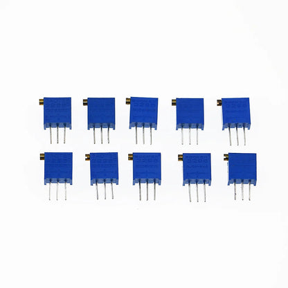 50pcs 3296X series 100R 500R 1K 2K 5K 10K 20K 50K 100K 500K  multi-turn potentiometer 10K Variable resistors With box set