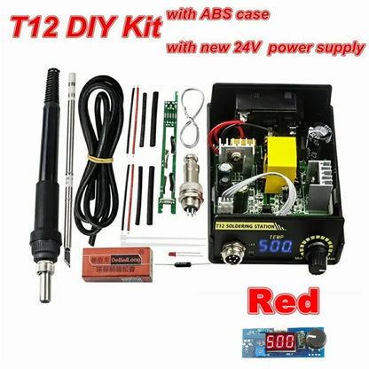 Electric Unit Digital Soldering Iron Station Temperature Controller Kits for HAKKO T12 Handle DIY kits LED vibration switch