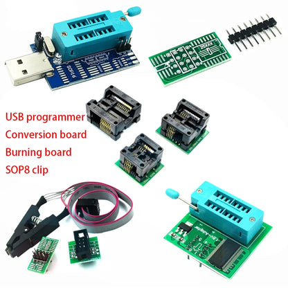 Kit Programador USB CH341A EEPROM/Flash/BIOS con Clip SOIC8, Adaptador 1.8V y ZIF Socket