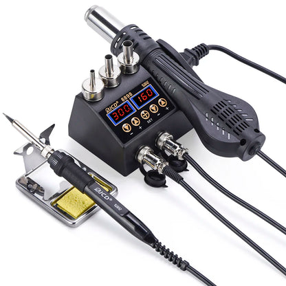 Estación de Soldadura 2 en 1 (Cautín + Pistola Aire Caliente) 750W para Reparación BGA/SMD (Modelo JCD 8898)