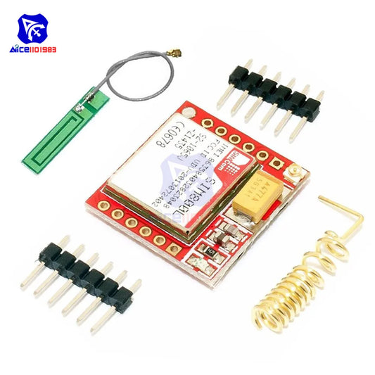Módulo GSM/GPRS DIYMORE SIM800L Core (Quad-Band, Serial TTL) con Interfaz IPX, Antena PCB y Ranura Micro SIM para Arduino