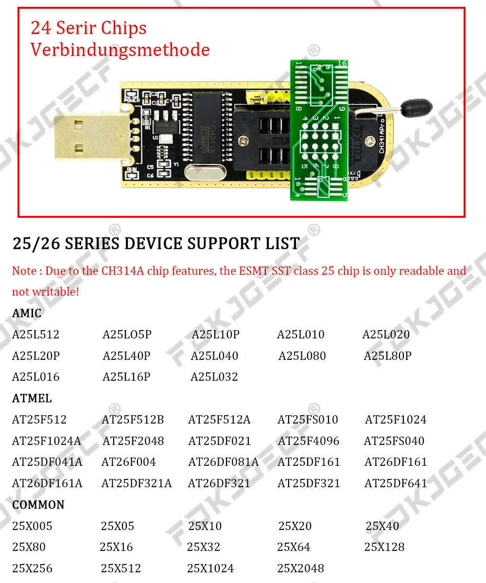 Kit Programador USB CH341A EEPROM/Flash/BIOS con Clip SOIC8, Adaptador 1.8V y ZIF Socket (Variante 1)