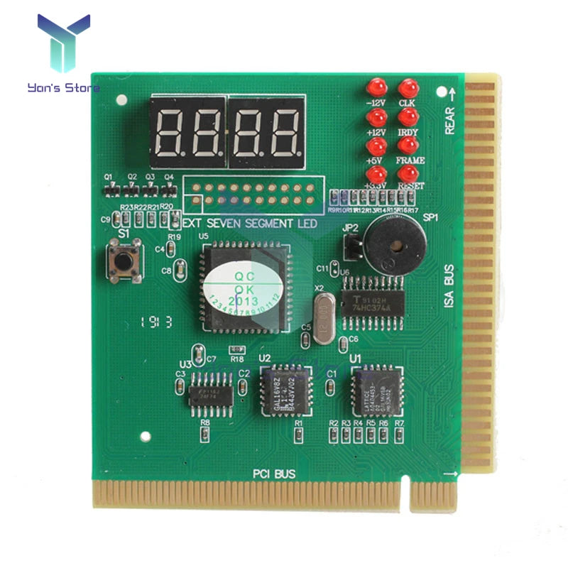 Analizador Diagnóstico PC (4 Dígitos LCD) - Tarjeta POST Tester Motherboard ISA/PCI con Indicador LED