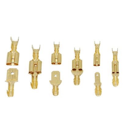 Set Conectores Terminal Crimp Macho/Hembra (2.8/4.8/6.3mm) Oro/Plata para Cable Eléctrico Altavoz Auto (100/200 Piezas)