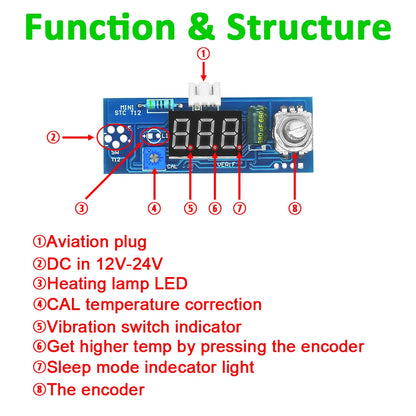 Electric Unit Digital Soldering Iron Station Temperature Controller Kits for HAKKO T12 Handle DIY kits LED vibration switch