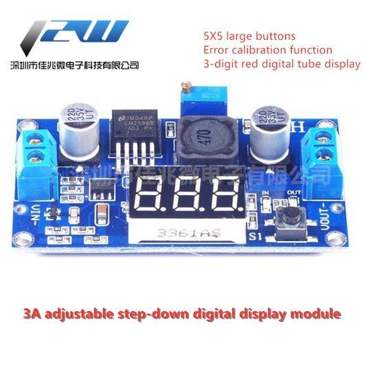 Módulo Convertidor Buck LM2596 DC-DC 3A Ajustable Step-Down con Voltímetro LED Azul