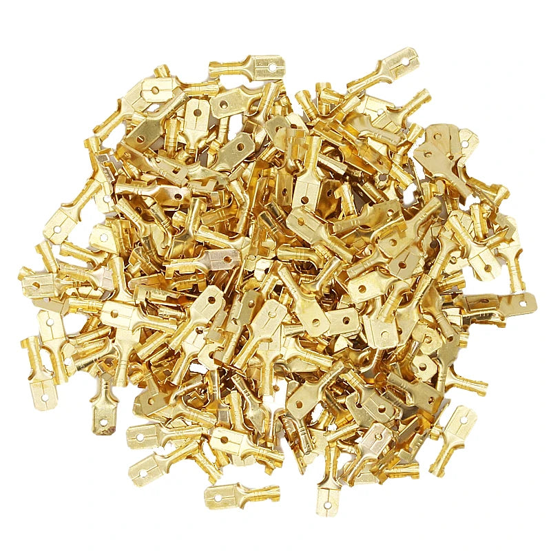 Set Conectores Terminal Crimp Macho/Hembra (2.8/4.8/6.3mm) Oro/Plata para Cable Eléctrico Altavoz Auto (100/200 Piezas)