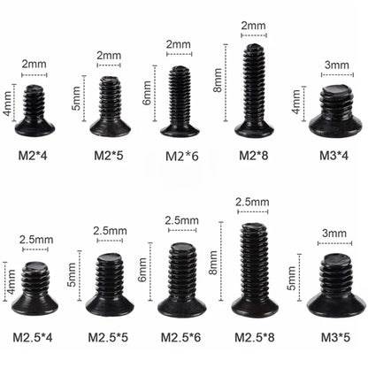 Set Tornillos Máquina KM2/2.5/KM3 (Cabeza Plana Phillips) Accesorios Reparación Computadora/Laptop/Electrónicos