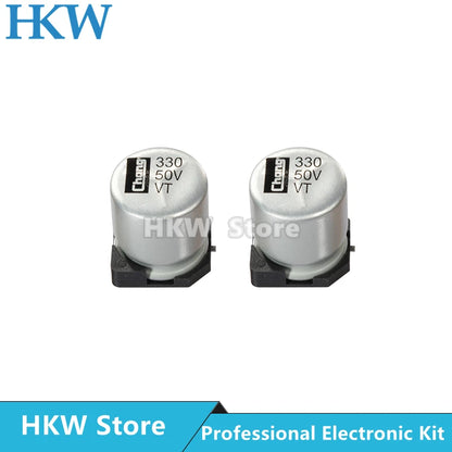 Capacitor Electrolítico Aluminio SMD (1uF-1000uF, 6.3V-63V) - Pack 10 Unidades (Valores Surtidos Originales)
