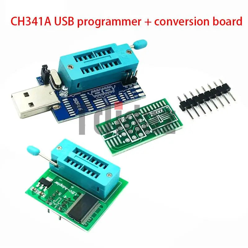 Kit Programador USB CH341A EEPROM/Flash/BIOS con Clip SOIC8, Adaptador 1.8V y ZIF Socket