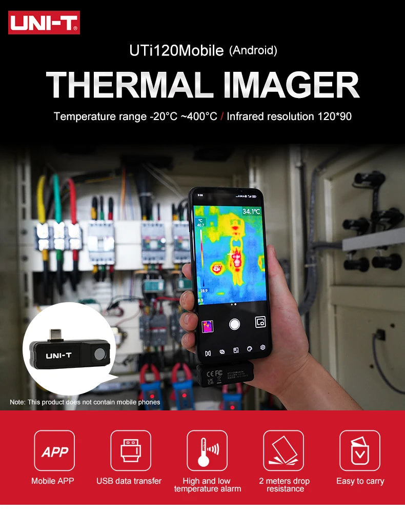 Termógrafo Infrarrojo Móvil UNI-T UTi120 / UTi120MS USB para Celular - Cámara Térmica Reparación