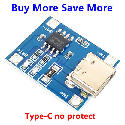 5 PCS Type-c/Micro/Mini USB 5V 1A 18650 TP4056 Lithium Battery Charger Module Charging Board With Protection Dual 1A Li-ion