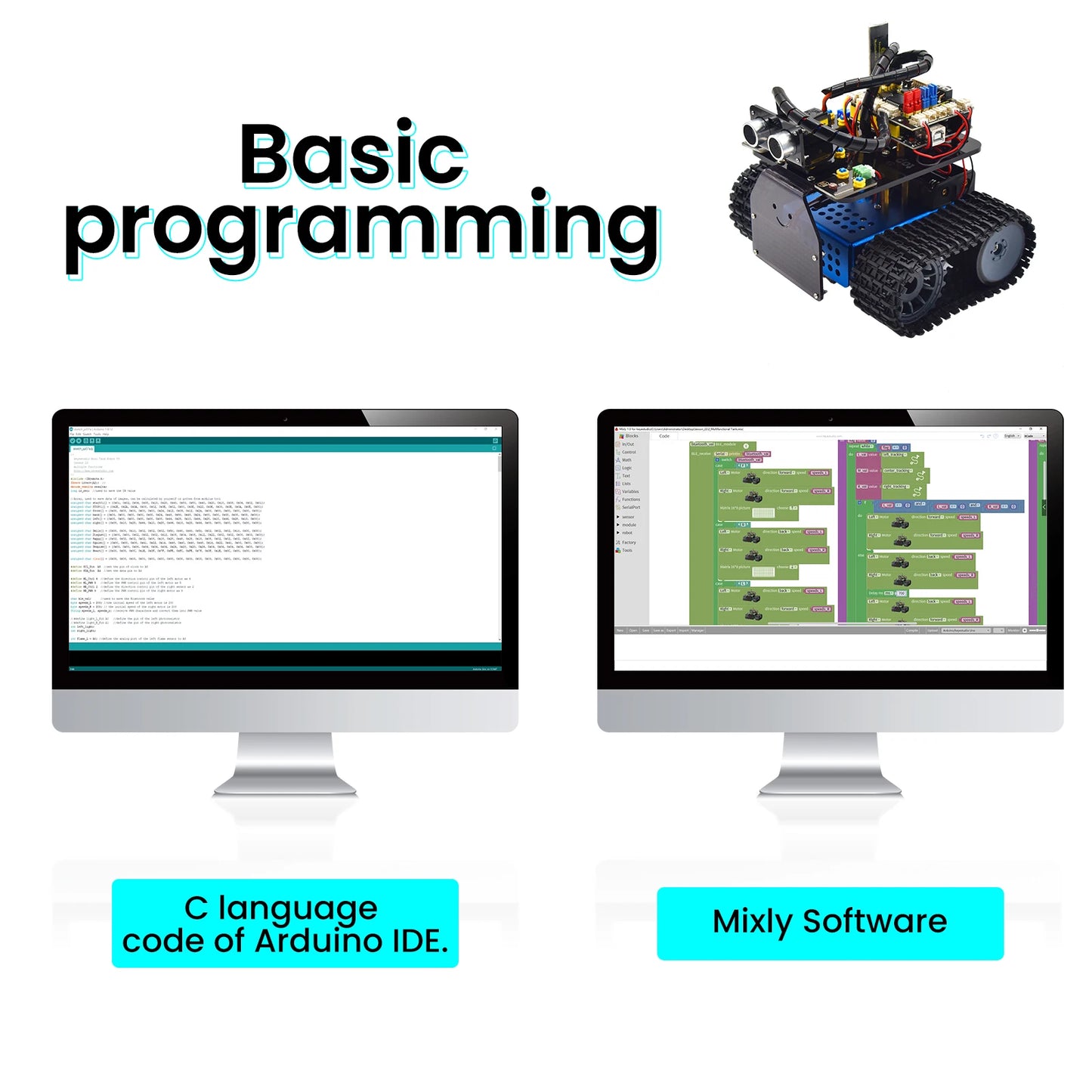 Kit Robot Tanque Inteligente Keyestudio Mini V3.0 (Actualizado) DIY STEM Programable compatible Arduino/Mixly