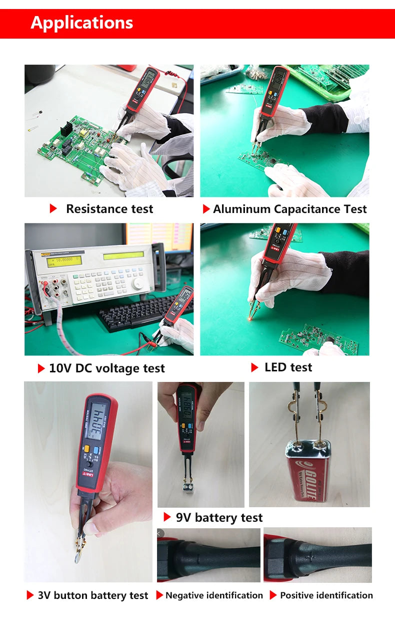 Tester SMD UNI-T UT116C / UT116A - Medidor Rotable Resistencia, LED, Diodo, Batería, Capacitor
