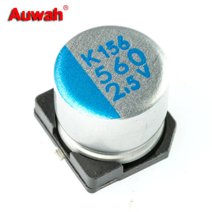 Capacitor Electrolítico Aluminio Polímero Sólido SMD (390uF/560uF, 2.5V, 6.3x6.1mm) Bajo ESR - Pack 20 Unidades