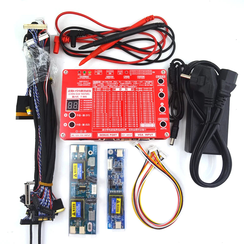 Tester Panel Universal T-80S para Pantallas LED/LCD (TV/Computadora/Laptop) - 80 Programas, Soporte 7-84"