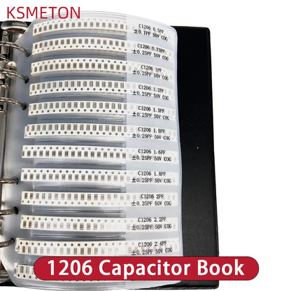 Libro Muestras Capacitores SMD (0201, 0402, 0603, 0805, 1206) Kit Surtido 1nF-10uF